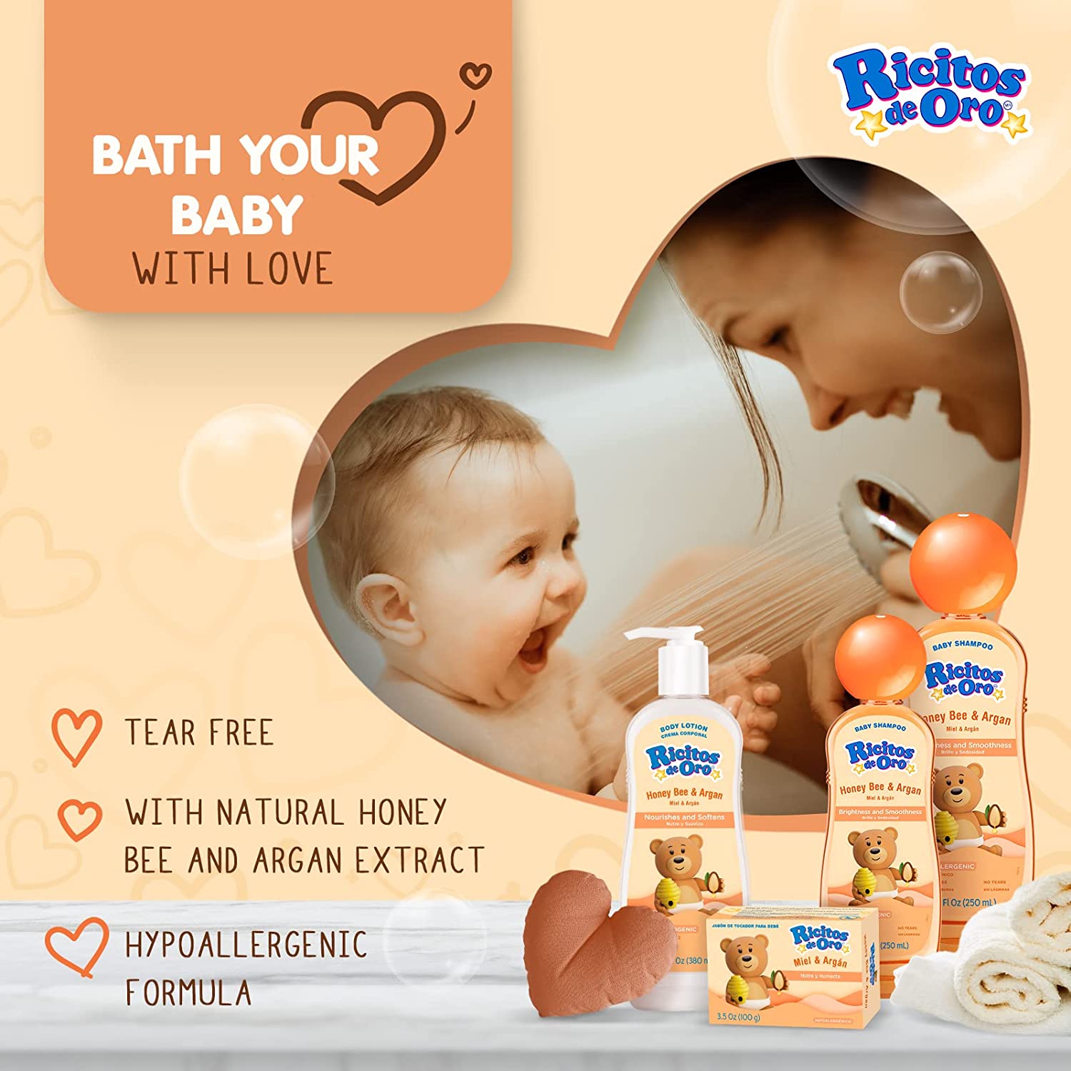 Ricitos de Oro, Baby Shampoo Cleansing and Lightening Baby Shampoo with Chamomile, Paraben Free, Hypoallergenic 2-Pack of 13.5 FL Oz Each, 2 Bottles - Image 5